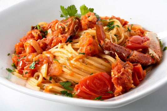 Crab Leg Linguine with Cajun Boil Sauce