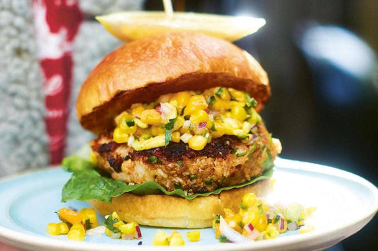 Crab Cake Sliders with Corn & Scallion Salsa - Cameron's Seafood