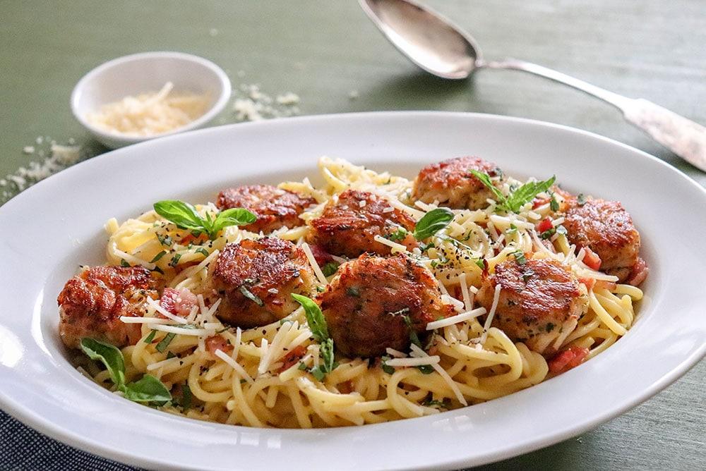 Crab Cake Carbonara