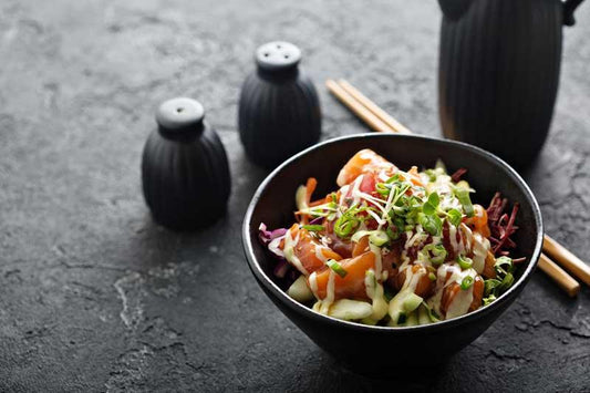 Shrimp and Scallop Poke Bowls