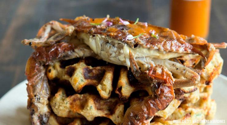 Soft Shell Crab Recipe: Soft Shell Crabs & Waffles