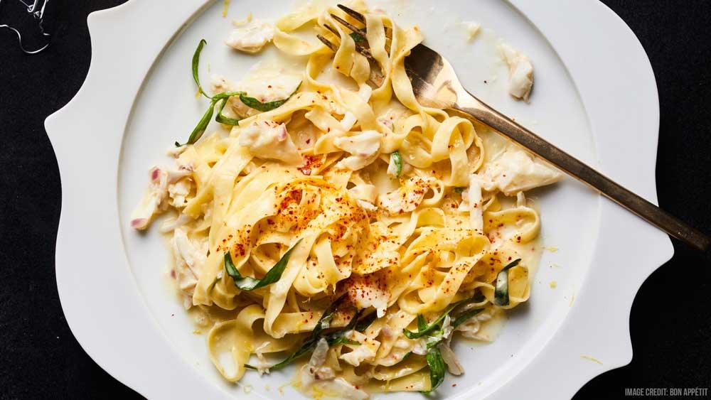 Asparagus and Crab Fettuccine