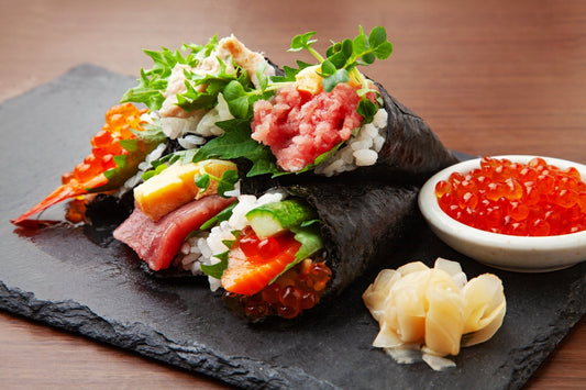 DIY Seafood Sushi Hand Rolls