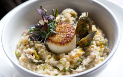 Healthy Seafood Recipe: Low Carb Tuscan Scallops with Cauliflower Risotto